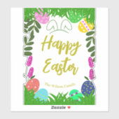 Gelukkige Pasen Decoratieve Eieren Hunt Sticker (Vel)