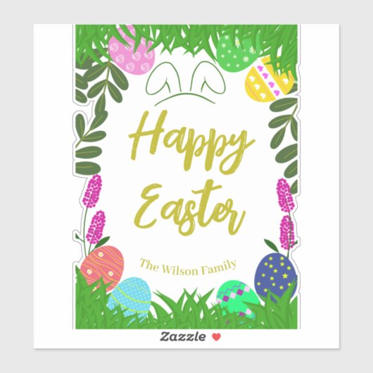 Gelukkige Pasen Decoratieve Eieren Hunt Sticker (Vel)