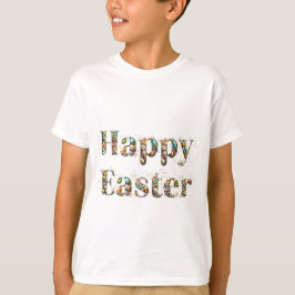 Gelukkige Pasen Decoratieve tekst T-shirt