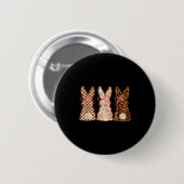 Gelukkige Pasen Drie Konijnen Patchwork Grappige K Ronde Button 5,7 Cm (Voorkant /achterkant)