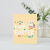 Gelukkige Pasen, Eieren, Bunny & Bloemen Stationer (Staand voorkant)