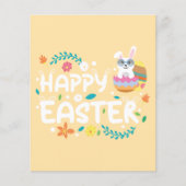 Gelukkige Pasen, Eieren, Bunny & Bloemen Stationer (Voorkant)