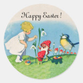 Gelukkige Pasen  Elfen Eieren Ronde Sticker (Voorkant)