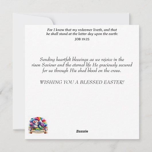 Gelukkige Pasen Fantasie Kunst Konijntje Bloemtuin Feestdagenkaart (Achterkant)