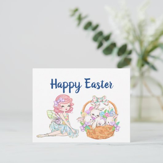 Gelukkige Pasen Fee Briefkaart (Staand voorkant)