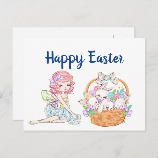 Gelukkige Pasen Fee Briefkaart (Voorkant / Achterkant)