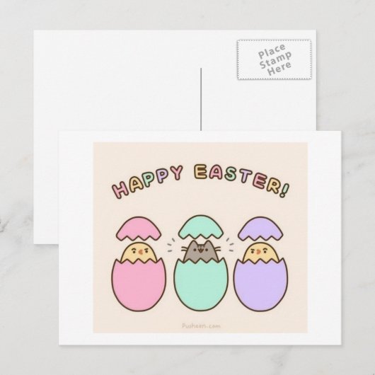 Gelukkige Pasen! Feestdagenkaart (Voorkant / Achterkant)