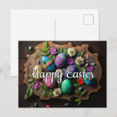 Gelukkige Pasen Feestelijke Decoratie Ei Collage Briefkaart (Voorkant / Achterkant)