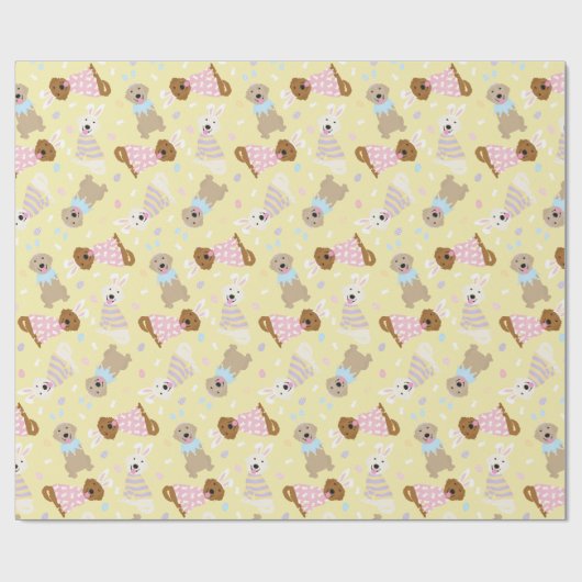 Gelukkige Pasen Golden Retriever Honden Cadeaupapier (Vlak)