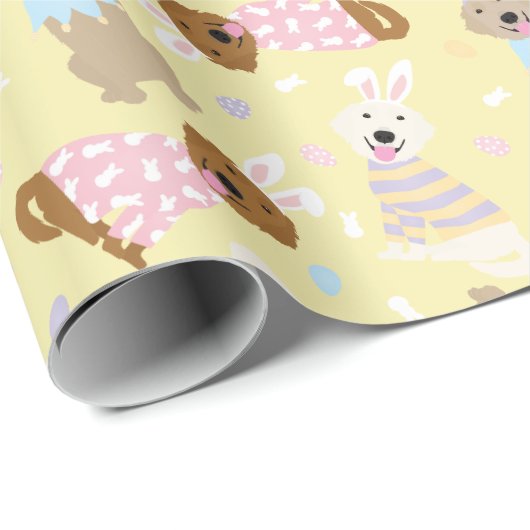 Gelukkige Pasen Golden Retriever Honden Cadeaupapier (Rol Hoek)