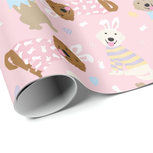 Gelukkige Pasen Golden Retriever Honden Cadeaupapier (Rol Hoek)