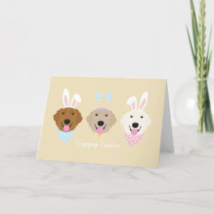 Gelukkige Pasen Golden Retriever Honden Feestdagen Kaart