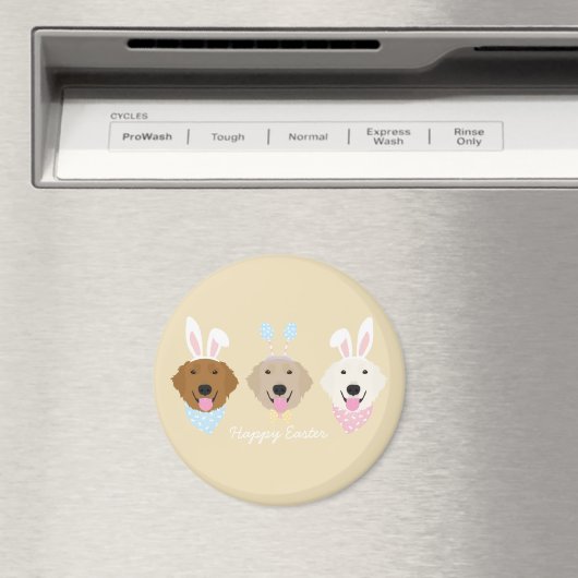 Gelukkige Pasen Golden Retriever Honden Magneet (Insitu (Vaatwasser))
