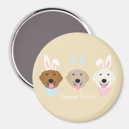 Gelukkige Pasen Golden Retriever Honden Magneet (Voorkant / Achterkant)