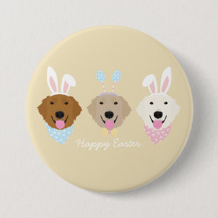 Gelukkige Pasen Golden Retriever Honden Ronde Button 7,6 Cm