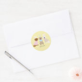Gelukkige Pasen Golden Retriever Honden Ronde Sticker (Envelop)