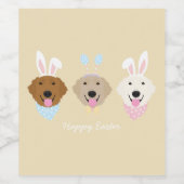 Gelukkige Pasen Golden Retriever Honden Wijn Etiket (Enkel label)