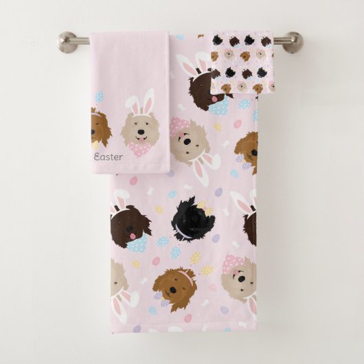 Gelukkige Pasen Goldendoodle Honden Bad Handdoek (Insitu)