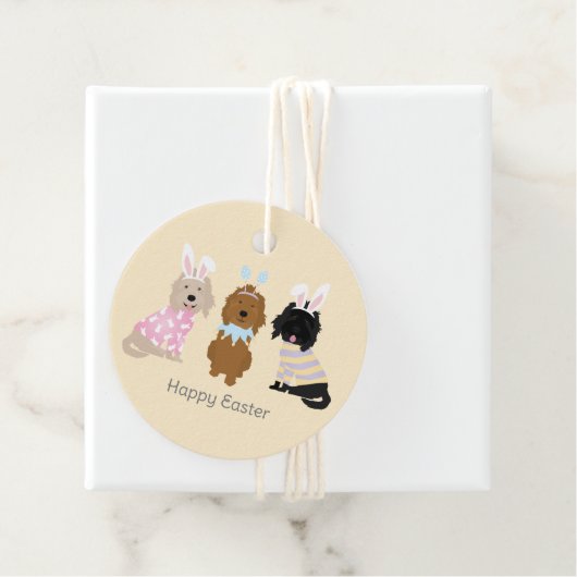 Gelukkige Pasen Goldendoodle Honden Bedankjes Labels (In situ)