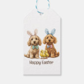 Gelukkige Pasen Goldendoodle Honden Cadeaulabel (Voorkant)