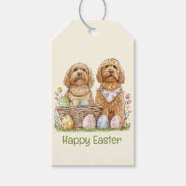 Gelukkige Pasen Goldendoodle Honden Cadeaulabel
