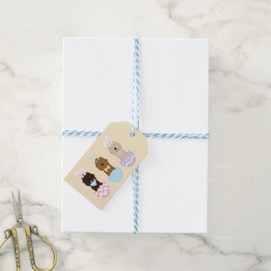 Gelukkige Pasen Goldendoodle Honden Cadeaulabel (Met Touw)
