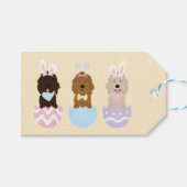 Gelukkige Pasen Goldendoodle Honden Cadeaulabel (Voorkant (Horizontaal))