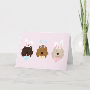 Gelukkige Pasen Goldendoodle Honden Feestdagen Kaart