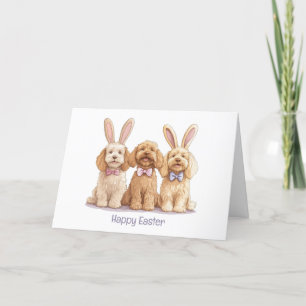 Gelukkige Pasen Goldendoodle Honden Feestdagen Kaart