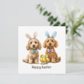 Gelukkige Pasen Goldendoodle Honden Feestdagenkaart (Staand voorkant)