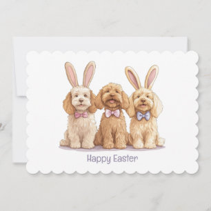 Gelukkige Pasen Goldendoodle Honden Feestdagenkaart