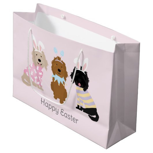 Gelukkige Pasen Goldendoodle Honden Groot Cadeauzakje (Voorkant Gekanteld)