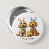 Gelukkige Pasen Goldendoodle Honden Ronde Button 7,6 Cm (Voorkant /achterkant)