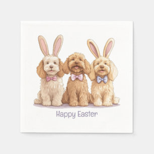 Gelukkige Pasen Goldendoodle Honden Servet
