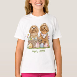 Gelukkige Pasen Goldendoodle Honden T-shirt