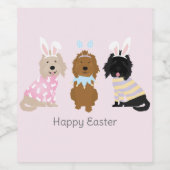 Gelukkige Pasen Goldendoodle Honden Wijn Etiket (Enkel label)