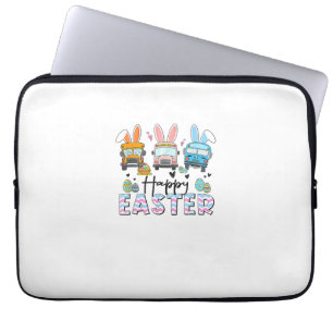 Gelukkige Pasen Grappige Schoolbus Chauffeur Leven Laptop Sleeve