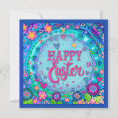 Gelukkige Pasen grillige Floral Inspirivity Notitiekaartje (Voorkant)