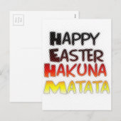 Gelukkige Pasen: Hakuna Matata Text Art Design Feestdagenkaart (Voorkant / Achterkant)
