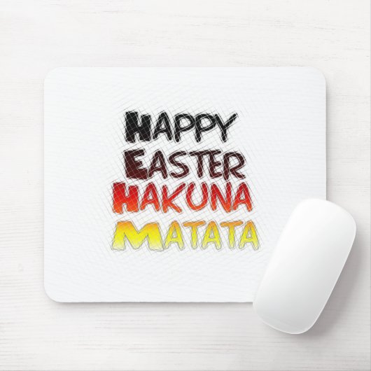 Gelukkige Pasen: Hakuna Matata Text Art Design Muismat (Met muis)