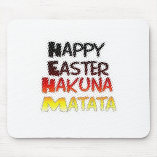 Gelukkige Pasen: Hakuna Matata Text Art Design Muismat (Voorkant)