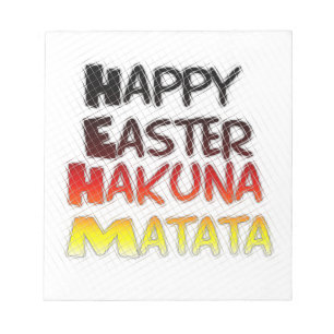 Gelukkige Pasen: Hakuna Matata Text Art Design Notitieblok