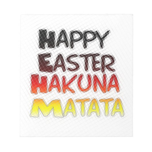 Gelukkige Pasen: Hakuna Matata Text Art Design Notitieblok (Voorkant)