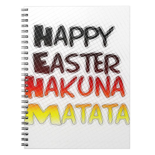 Gelukkige Pasen: Hakuna Matata Text Art Design Notitieboek (Voorkant)