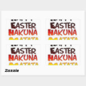 Gelukkige Pasen: Hakuna Matata Text Art Design Rechthoekige Sticker (Vel)