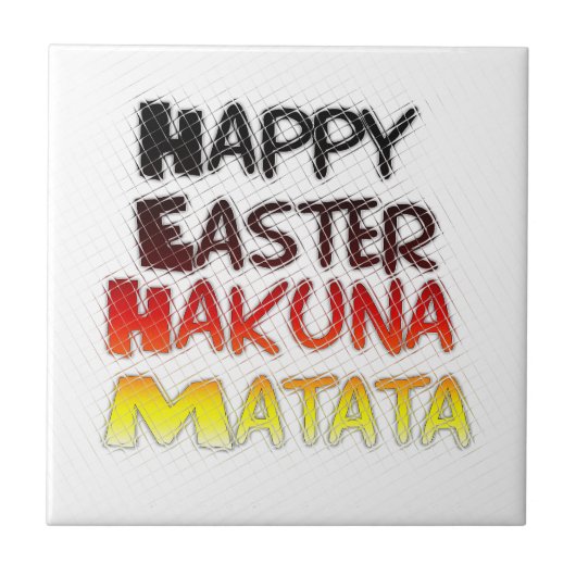 Gelukkige Pasen: Hakuna Matata Text Art Design Tegeltje (Voorkant)