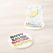 Gelukkige Pasen: Hakuna Matata Text Art Design Zandsteen Onderzetter (Zijkant)