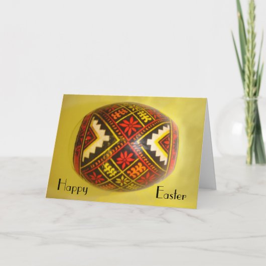 Gelukkige Pasen Handgeschilderd Roemeens Ei #6 Feestdagen Kaart (Voorkant)