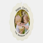 Gelukkige Pasen Ivoor Foto Decoratie Ornament Kaart (Rechts)