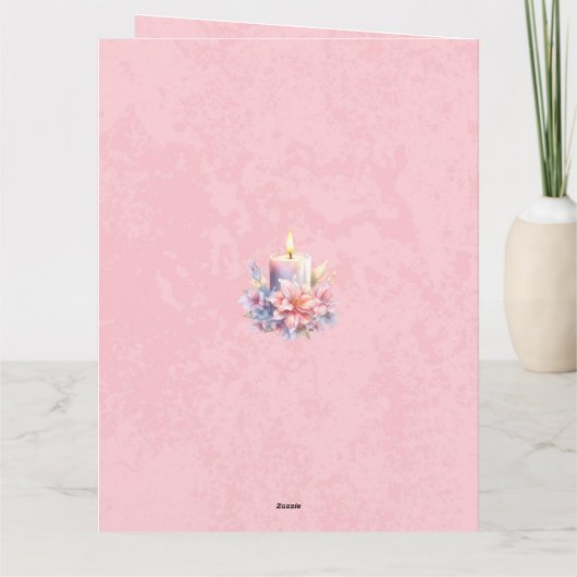 Gelukkige Pasen Kaars Bloemen Kaart (Achterkant)